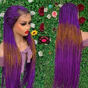 BRAIDED WIGS  ON  13*6 LACE  CLOSURE 42"